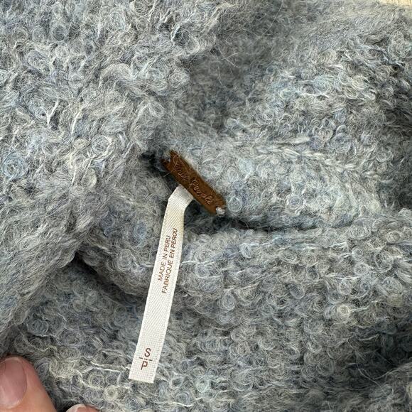 Free People Gray Turtleneck Alpaca Academia Fuzzy Pullover Knit Sweater Small - Picture 9 of 16